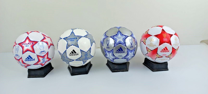 4 Pcs Set Mini Soccer balls || Uefa Champions League || Milan 2001 || Paris 200