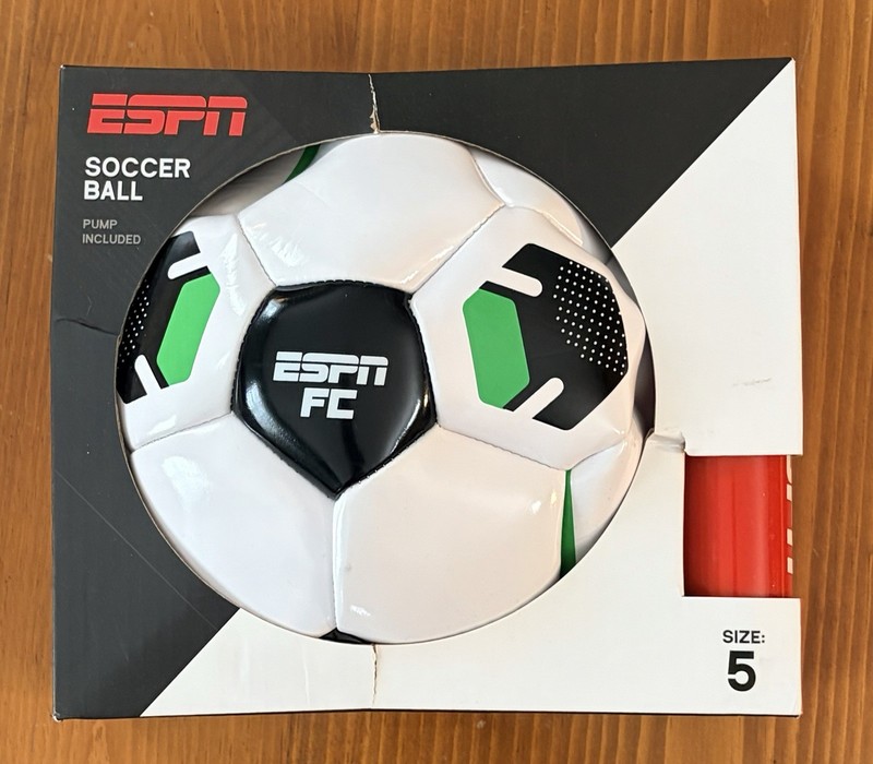 ESPN FC Soccer Ball Size 5 with pump Black & White Item ESPS821
