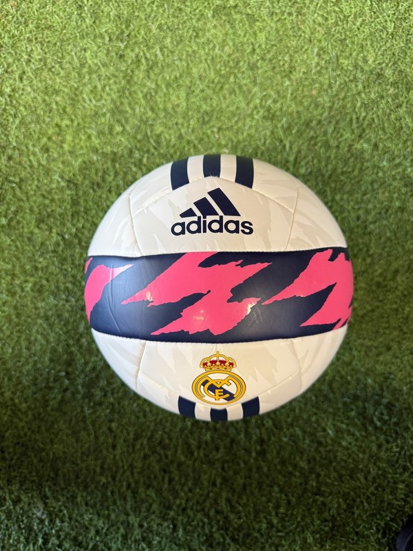 adidas Real Madrid Club Ball Size 5 – White/Pink/Navy Blue