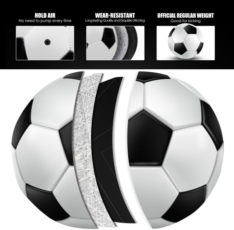 12 Pack Classic Soccer Balls Size 4 Inflatable with Pump for Kids, Youth and Adu gallery