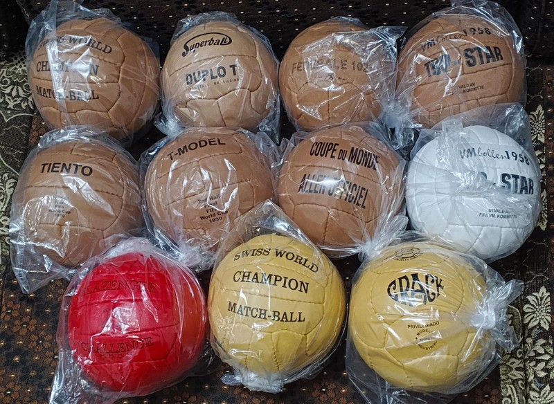Mini Set 11 Pcs FIFA World Cup 1930 to 1966 Leather Balls Size 1 Christmas Gift