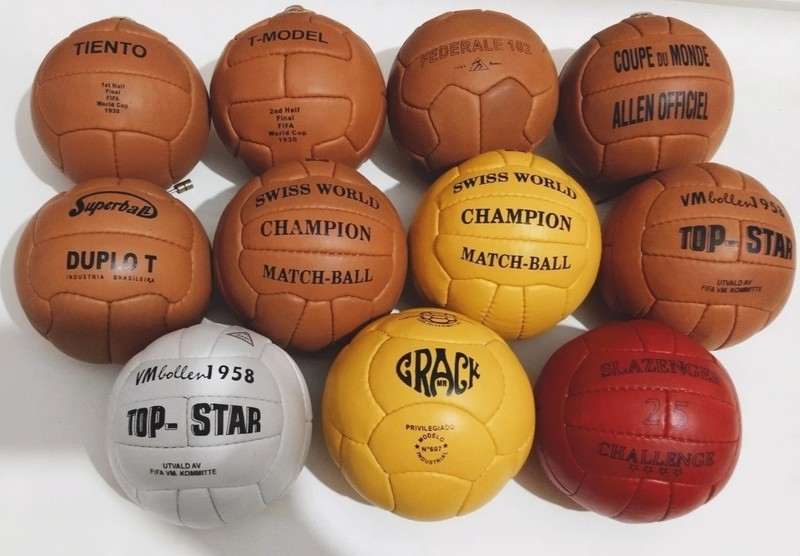 Historical Mini Leather Ball Set Of 11 FIFA world Cup 1930 to 1966 Soccer balls