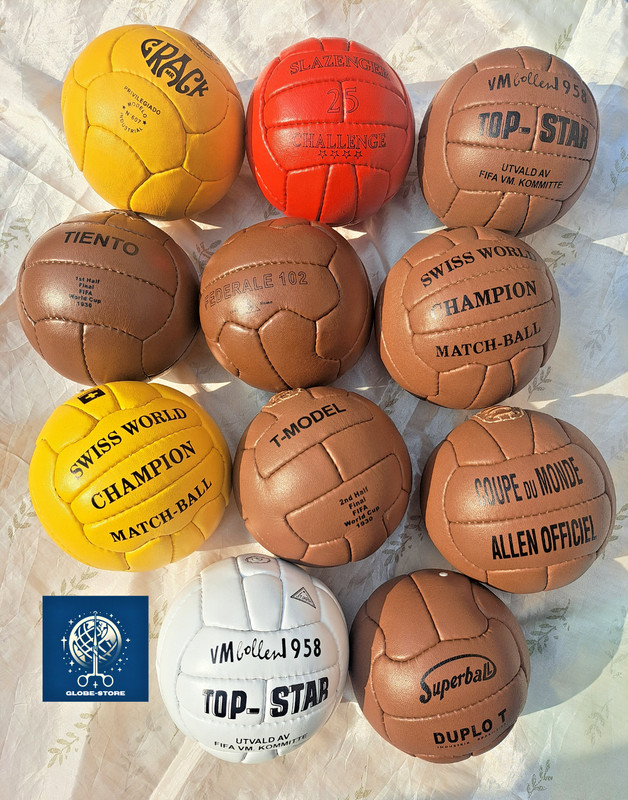Historical Mini Ball Set 11 Pcs FIFA World Cup 1930 to 1966 In Leather – Size 1