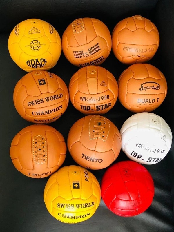 Mini Set 11 Pcs Historical FIFA World Cup Soccer Ball 1930-1966 Leather Size 1