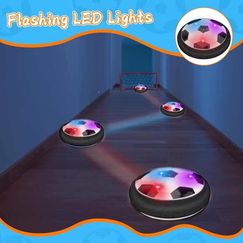 Nazano LED Hover Soccer Ball Set - Indoor Floating Soccer Game w/ 2 Goals gallery