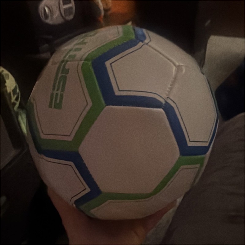 ESPN Soccer Ball for Soccer White with Blue and Green Design