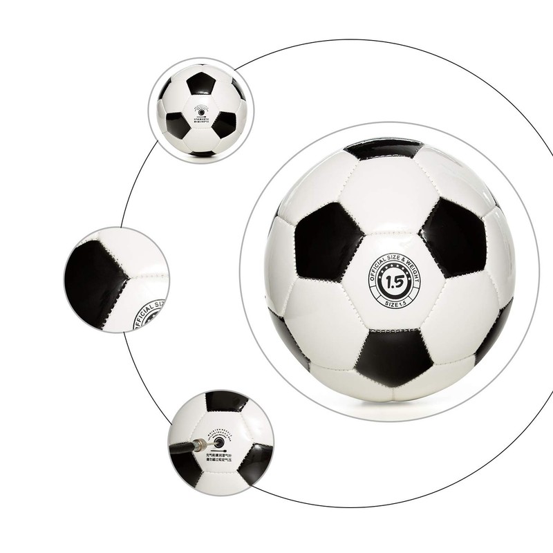 Durable 6" Mini Size Training Soccer Soft Sports for Toddlers, Gift (Black&Wh... gallery