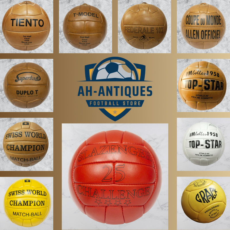Historical Soccer Balls Set 11 Pcs FIFA World Cup 1930 to 1966 in Leather Size 5