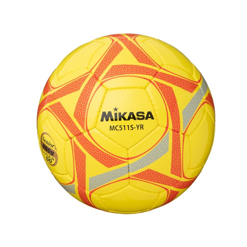 Soccer ball training size 5 approx. 400g yellow/red hand-sewn ball MC511S-YR