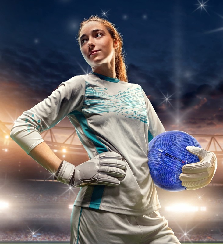 Blue Soccer Ball Size 4, PVC Material, Iridescent Hexagon Pattern, Ideal for ... gallery