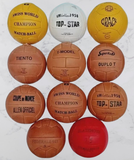 Historical mini ball set 11 pcs FIFA World Cup 1930 to 1966 in leather size 1