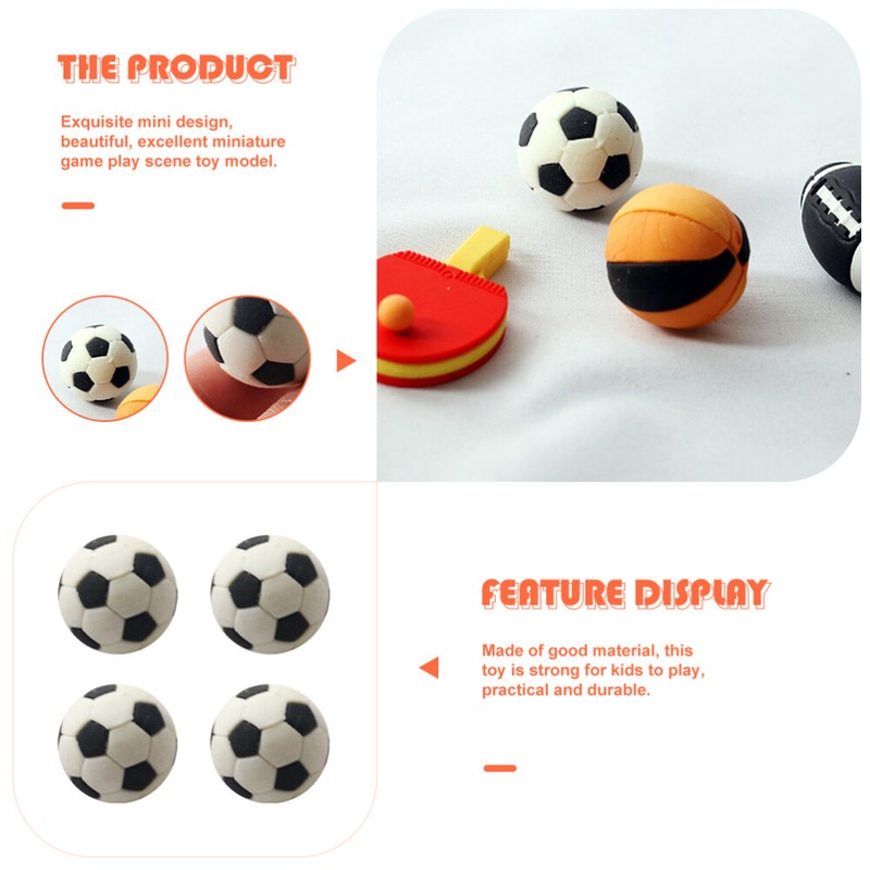 4pcs Mini House Soccer Ball Decorations Soccer Ball Ornaments House Decors gallery