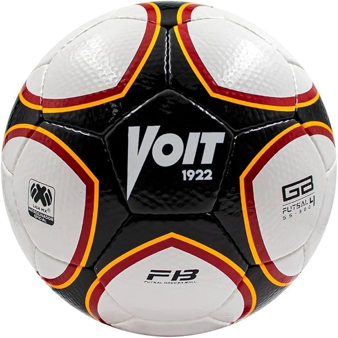 Voit Futsal Ball No.4 S300 Hand-Stitched 32 Panel Low Bounce Indoor Soccer White