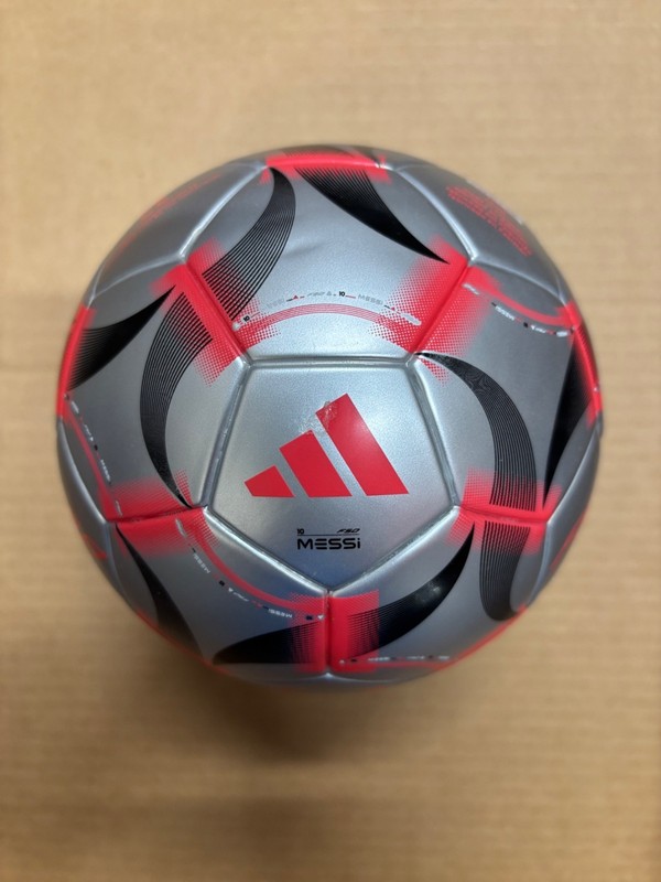 SOCCER BALL-ADIDAS-SIZE 1-MINI-MESSI LOGO-SILVER IN COLOR-NEW- gallery