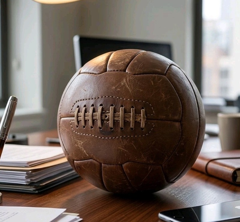 1954 World Cup Retro Soccer Ball Size 5 Brown Hand Stitched Fusion Leather