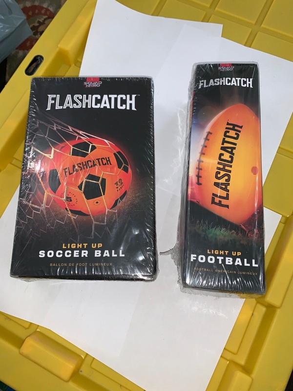 Flashcatch Glow & Lite Up size 6 Football and size 5 Soccer Ball by Squad Hero
