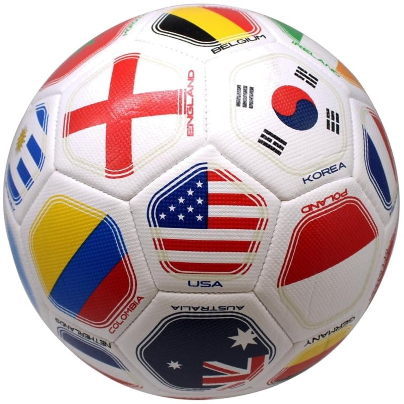 World Flag Soccer Ball – Size 5 Stitched Construction