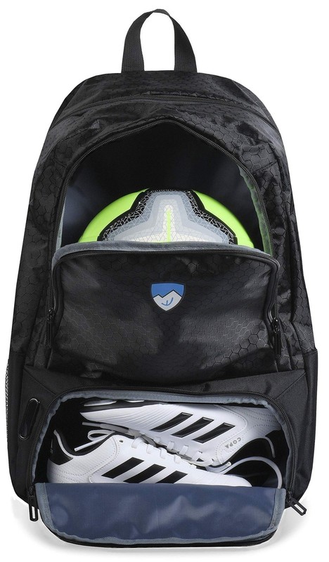 Hard Work Sports Soccer Backpack with Ball Holder, Bag One Size, Black