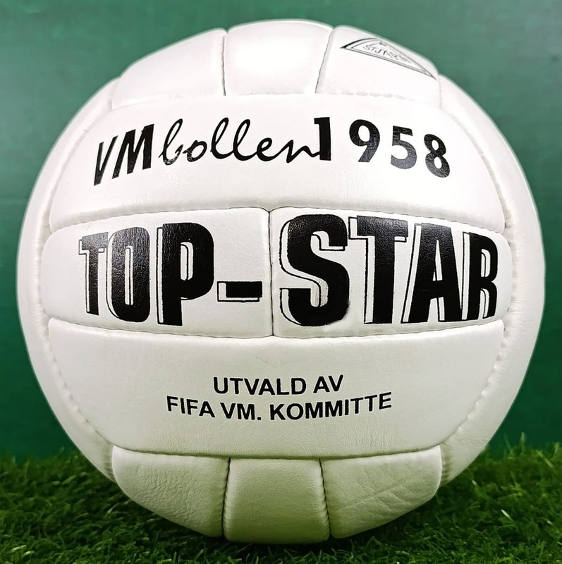 1958 Sweden Vintage Soccer Ball Size 5 Genuine Leather Retro Football White
