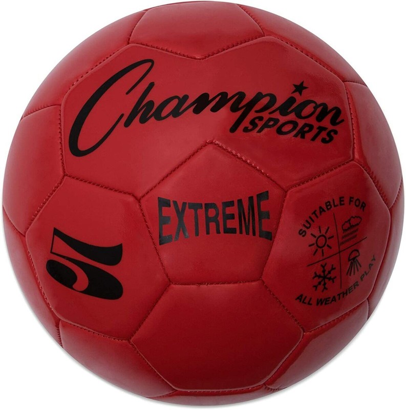 Champion Sports Extreme Soft Touch Butyl Bladder Soccer Ball, Size 5, Red