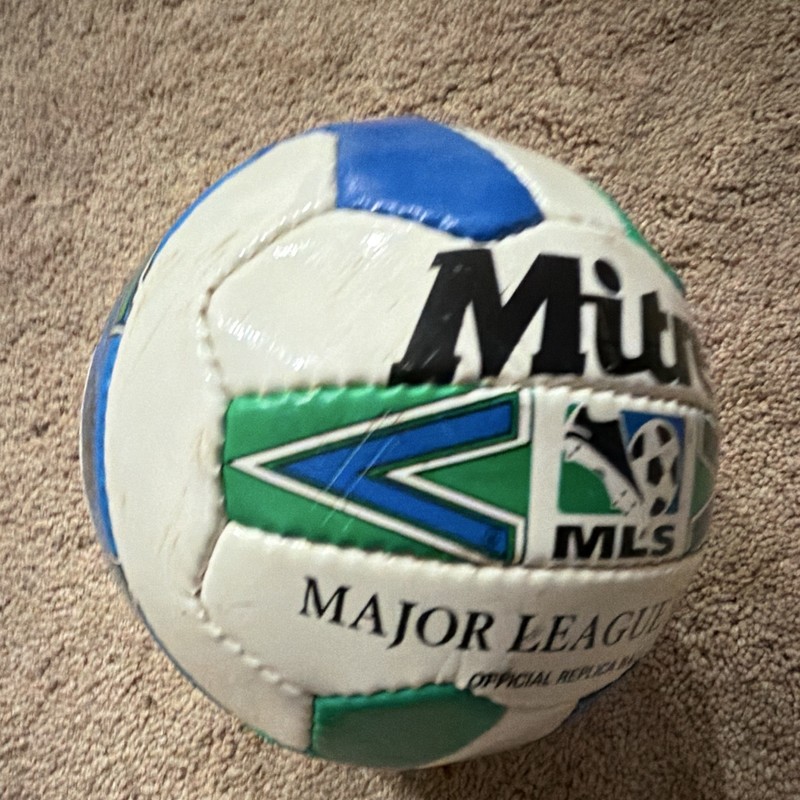Mitre MLS Official Replica Soccer Ball Size 2 mini VtgWhite/Blue/Green gallery