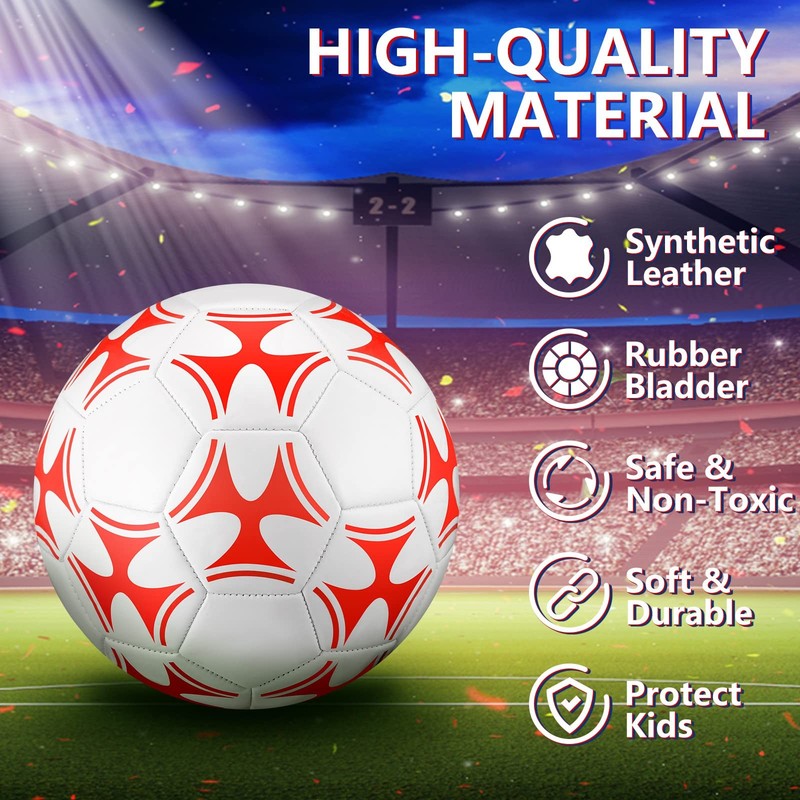 4 Pack Soccer Ball with Pump Size 3 4 5 Deflated Soccer Ball for Outdoor Indo... gallery