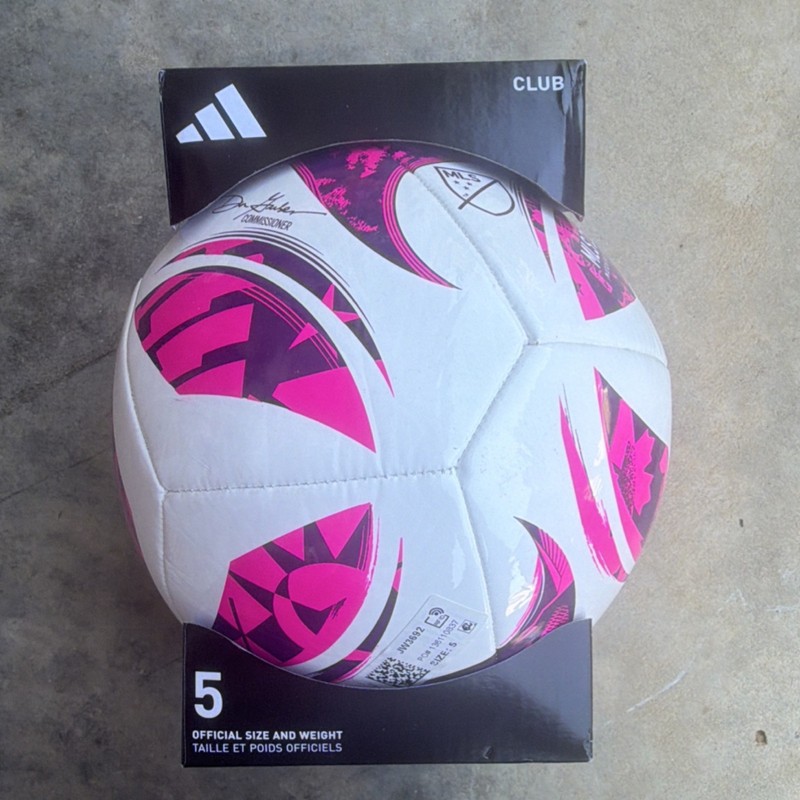 adidas MLS Club Soccer Ball Size 5 White Pink Purple TPU Match Training Outdoor