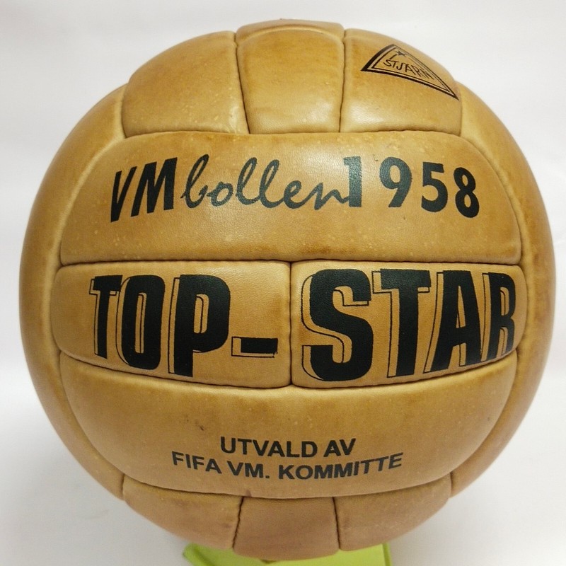 Top Star VM Bollen 1958 FIFA World Cup Sweden Leather Soccer Match ball size 5