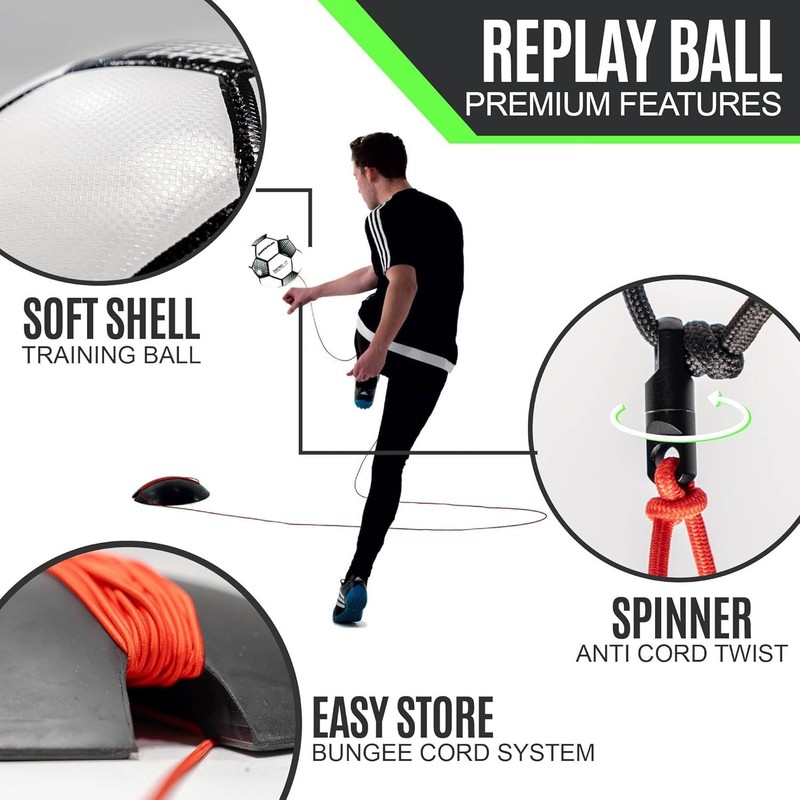 Replay Soccer Training Ball: Adjustable, Sturdy & Ideal for Indoor/Outdoor Use gallery