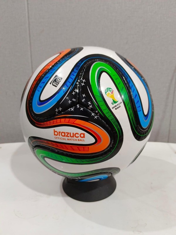 Handmade Brazuca Style Soccer Ball Size 5 White Multi-Color Football Made in Pak gallery