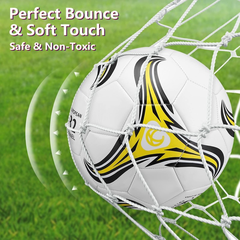 Tradder 4 Pack Soccer Ball with Pump Deflated Soccer Balls Bulk for Outdoor I... gallery