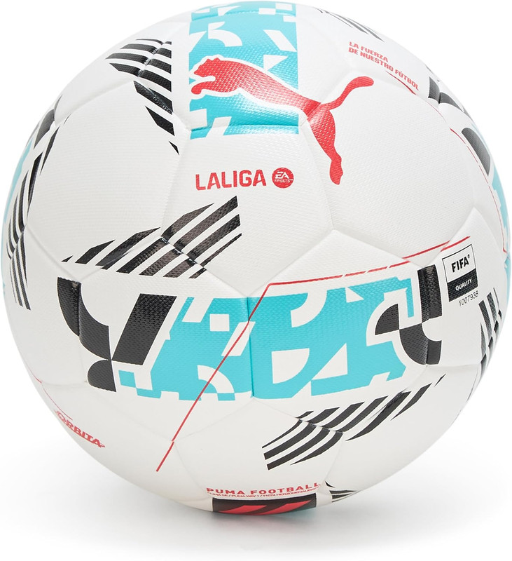 Unisex Orbita Laliga (FIFA Quality) Soccer Ball, White-Multicolor AH25, 5