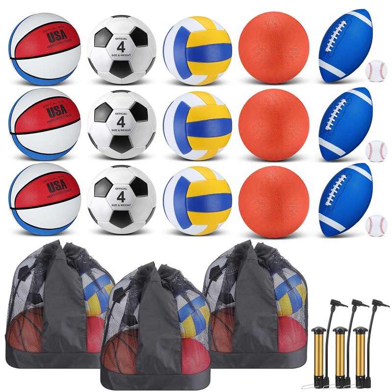 18 Piece Multi Sport Set, Blue, White, Red