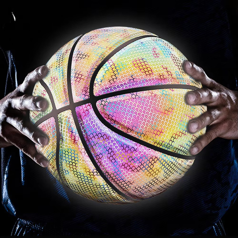 Holographic Reflective Basketball, PU Leather Wear Resistant gallery