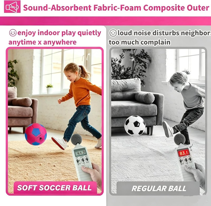Soft Silent Indoor Soccer Ball Size 4 - Perfect for Kids Aged 3-12 Birthday Gift gallery