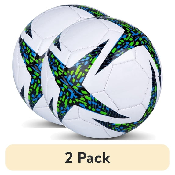 2 Pack Athletic Works Size 3 Soccer Ball Blue Youth Training Practice Ball