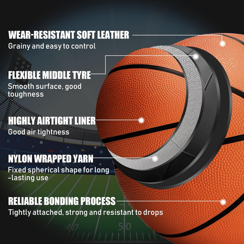 8 Pcs Sports Balls Set Include Basketball Football Soccer Volleyball with 2 Spor gallery