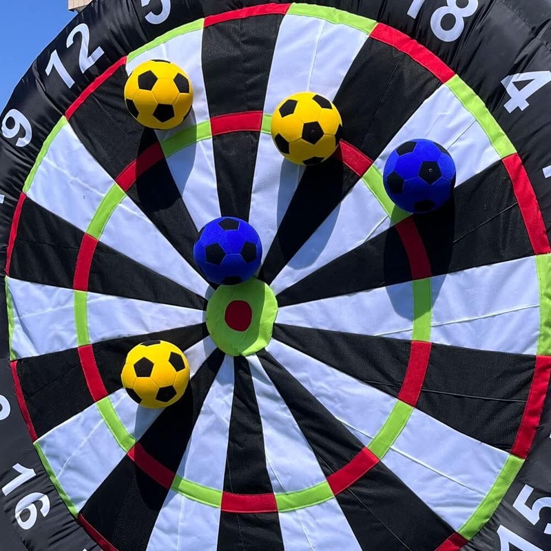 Inflatable Sticky Soccer Ball Kick Darts Balls Training Felt Soccer W/Hand Pumps