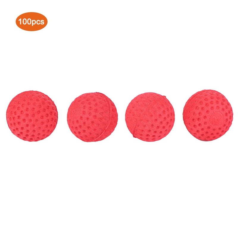 100PCS Red EVA Soft Round Refilled Bullets For Rival Toy Gun