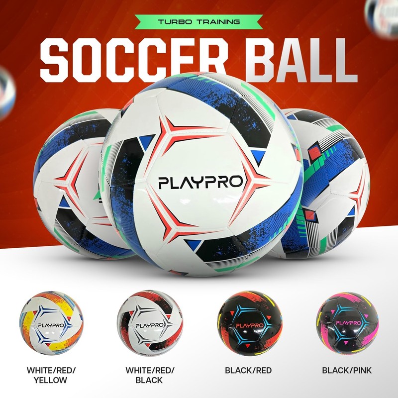 Turbo Soccer - Beautiful Design Size 2, 3, 4 and 5 for All Ages. (White/RED/Y... gallery