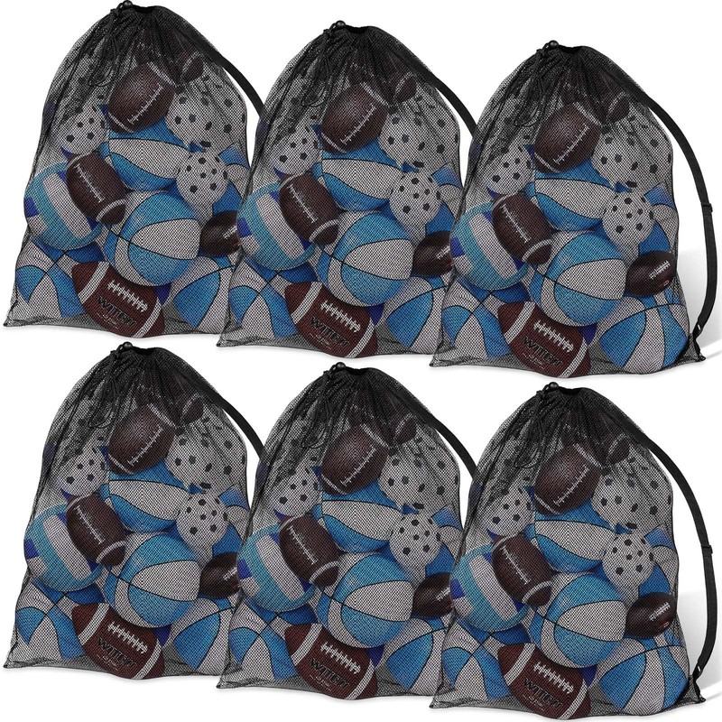 Shappy 4 Pack Extra Large Sports Ball Bag 30 x 40 30 x 40 inches, Black