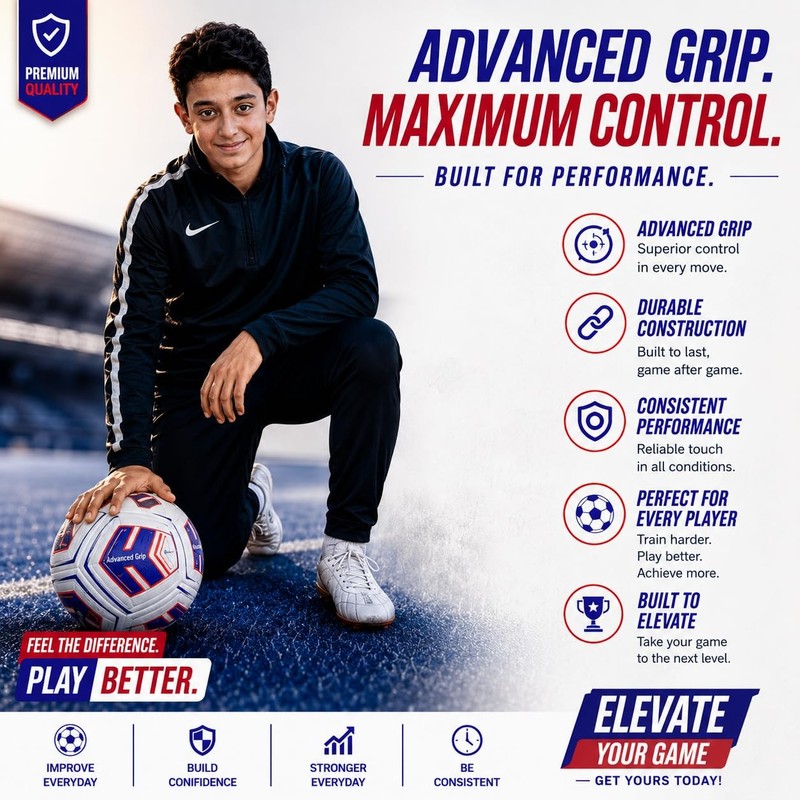 Premium Soccer Size 5 & 4 – Durable Hybrid Bonded Training for Adults & – Wat... gallery
