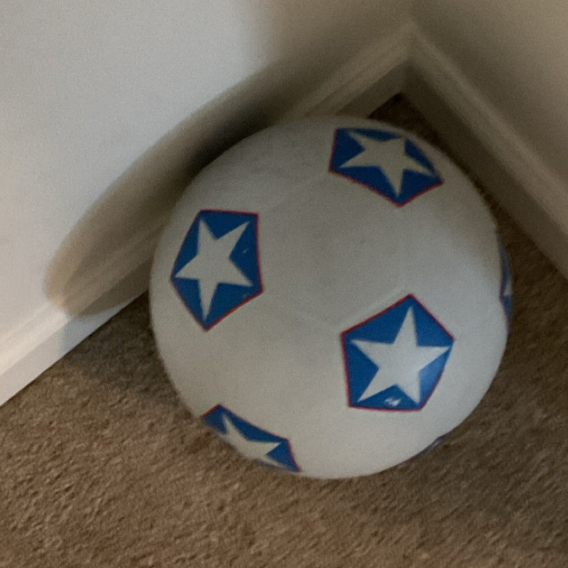 White Blue Star Pattern Soccer Ball