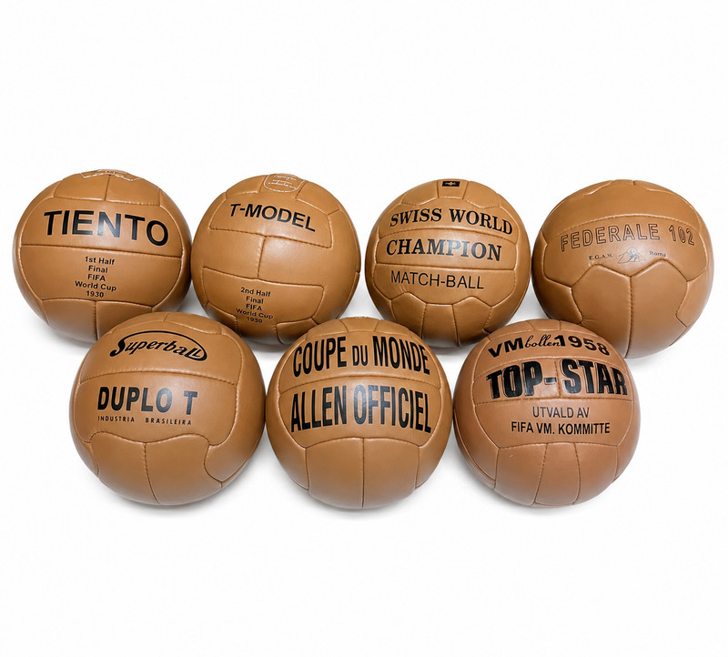 Historical Balls Set 7 Pcs FIFA World Cup 1930 to 1954 in Super Leather Size 5
