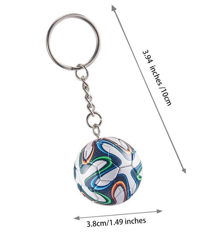 KCKEYS Geometric Soccer Ball Keychain, Black and Silver Football World G_qxgd gallery