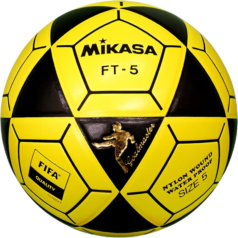FT5A-BKY-BK Goal Master Soccer Ball, Black/Yellow, Size 5(FIFA Quality/Foot Voll
