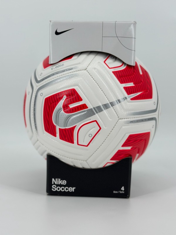 Nike Strike Team Soccer Ball Adult 4 White Red Futbol Aerowsculpt Premier League