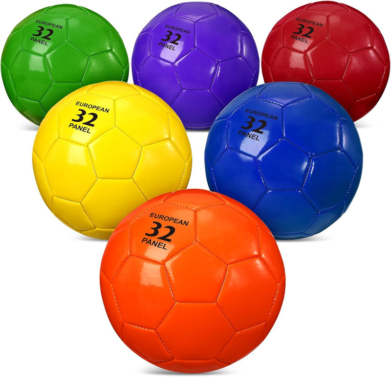 6 Pack Soccer Balls Bulk with Pump, Colorful Practice Soccer Balls for Kids & Yo gallery