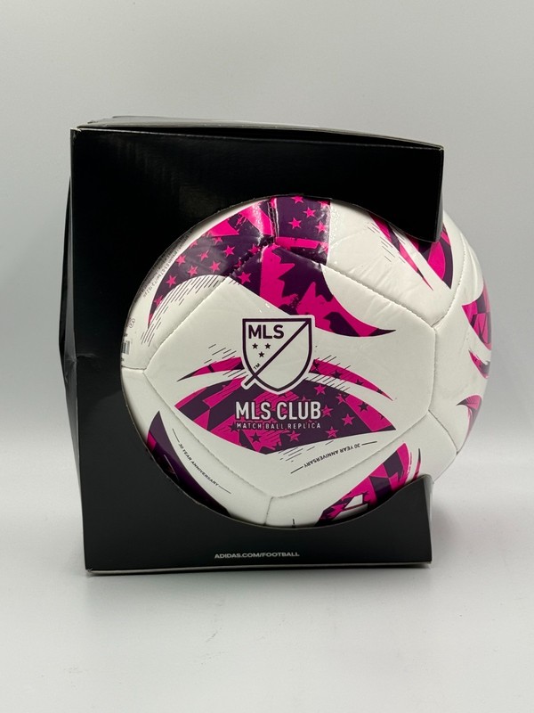 New Adidas MLS Club Youth Soccer Ball Pink White Training Football - Size 4 gallery