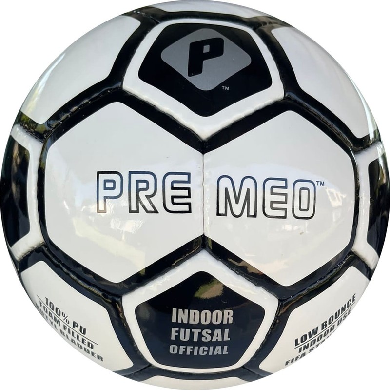 PREMEOSPORTS PRE MEO Futsal Ball Indoor White Black PU Foam Filled Low Bounce